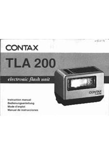 Contax TLA 200 manual. Camera Instructions.